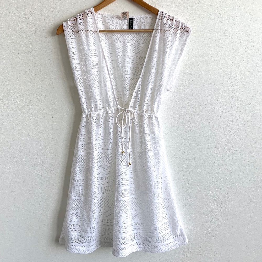 Lauren Ralph Lauren White Crochet Beach Cover Up S